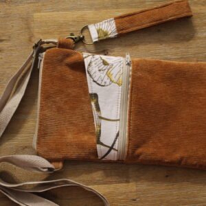 Pochette téléphone Kiwi - Velours Rouille