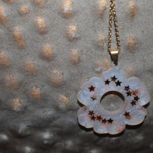 Pendentif "Fleur rose-pêche"