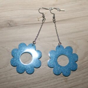 Boucles d'oreilles "Fleur turquoise"