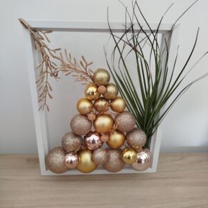 Cadre sapin - Boules dorées