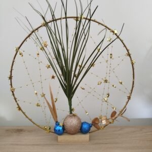 Centre de table déco Noël filet d'étoiles dorées