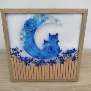 Cadre déco Modèle Chats turquoise