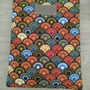 Etui à Livre -  Coton dessin géométrique rouille