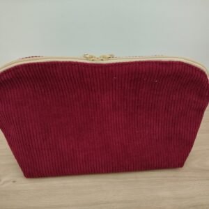 Trousse de toilette Demi lune Velours Bordeaux