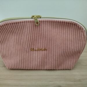 Trousse de toilette Demi lune Velours rose