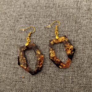 Boucle d'oreille "Géométrique" Marron-or