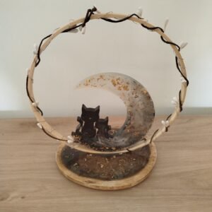 Lampe Chat - coloris noir et doré