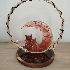 Lampe veilleuse "Chat"  - coloris rouille