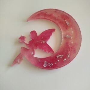 Sujet en résine "Fée" - Ton rose -