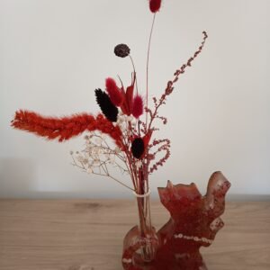 Soliflore chat - coloris rouge cuivré