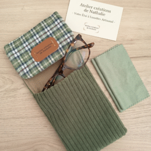 Etui à lunettes KAKI-ÉCOSSAIS
