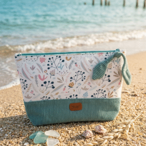 Trousse de toilette Bicolore "Vert - Floral"