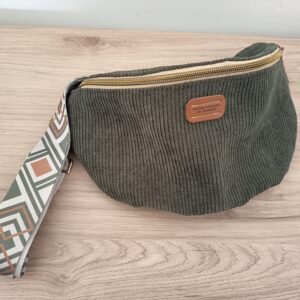 Sac banane Velours Vert fonçé