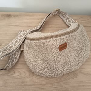 Sac banane Tissus Teddy beige clair