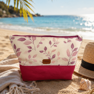 Trousse de toilette Bicolore "Fuchsia - floral"