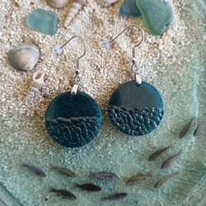 Boucles d'oreilles "ROND"  Bleu foncé