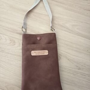 Pochette téléphone  -Simili cuir Marron