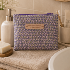 Porte monnaie zippé mosaïque violet