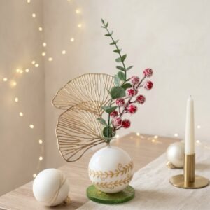 Centre de table - déco de noël "Boule fleurie"