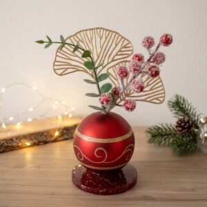 Centre de table - déco de noël "Boule fleurie"