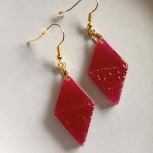 Boucles d'oreilles "Losange Fuchsia"